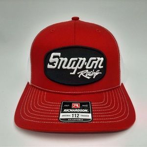 Snap On Racing Richardson 112 Embroidered Patch Trucker Mesh Snapback Cap Hat